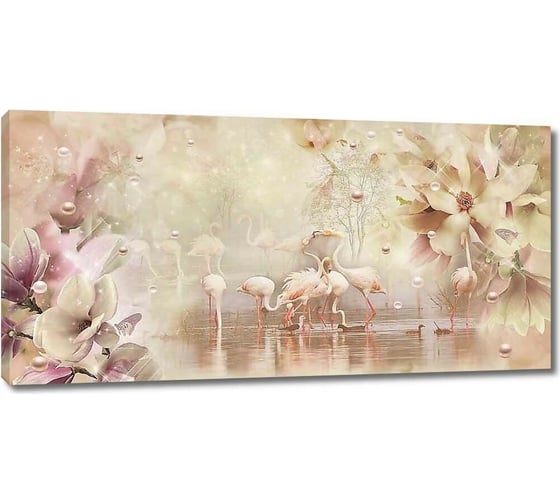 Изображение товара Картина Первое ателье "Фламинго на сказочном озере" 80x40 ШxВ ps94736-4