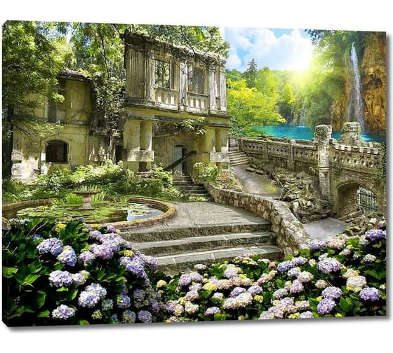 Изображение товара Картина Первое ателье "Таинственный сад с прекрасной архитектурой" 60x48 ШxВ ps28422-3