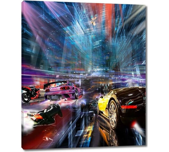 Изображение товара Картина Первое ателье "Спортивные машины на большой скорости" 50x60 ШxВ ps28776-2