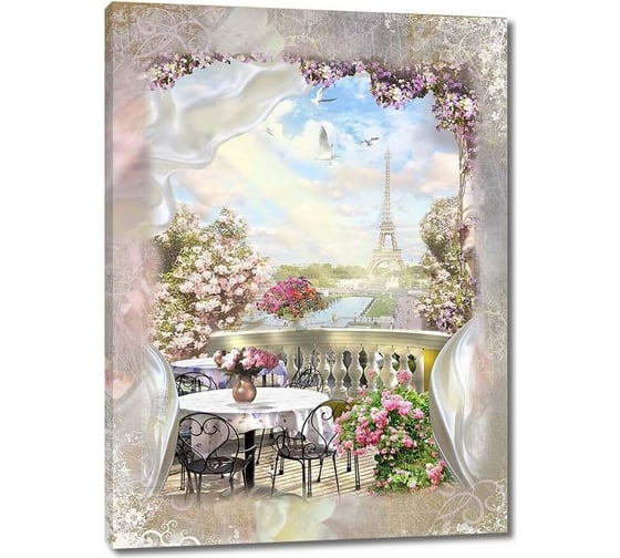 Изображение товара Картина Первое ателье "Романтичное кафе с видом на Эйфелеву башню" 79x109 ШxВ ps28462-4