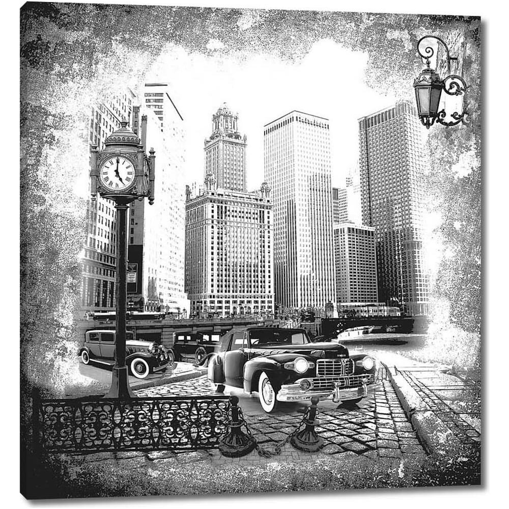 Изображение товара Картина на холсте Черно-белая фотография улицы 60x64 см Первое ателье