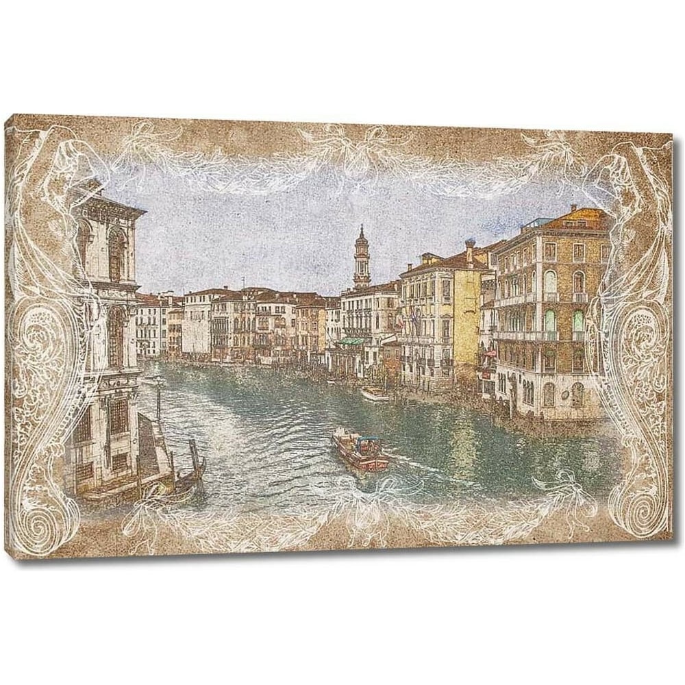 Изображение товара Картина на холсте с видом на канал в Венеции 90x60 (Первое ателье ps28512-2)