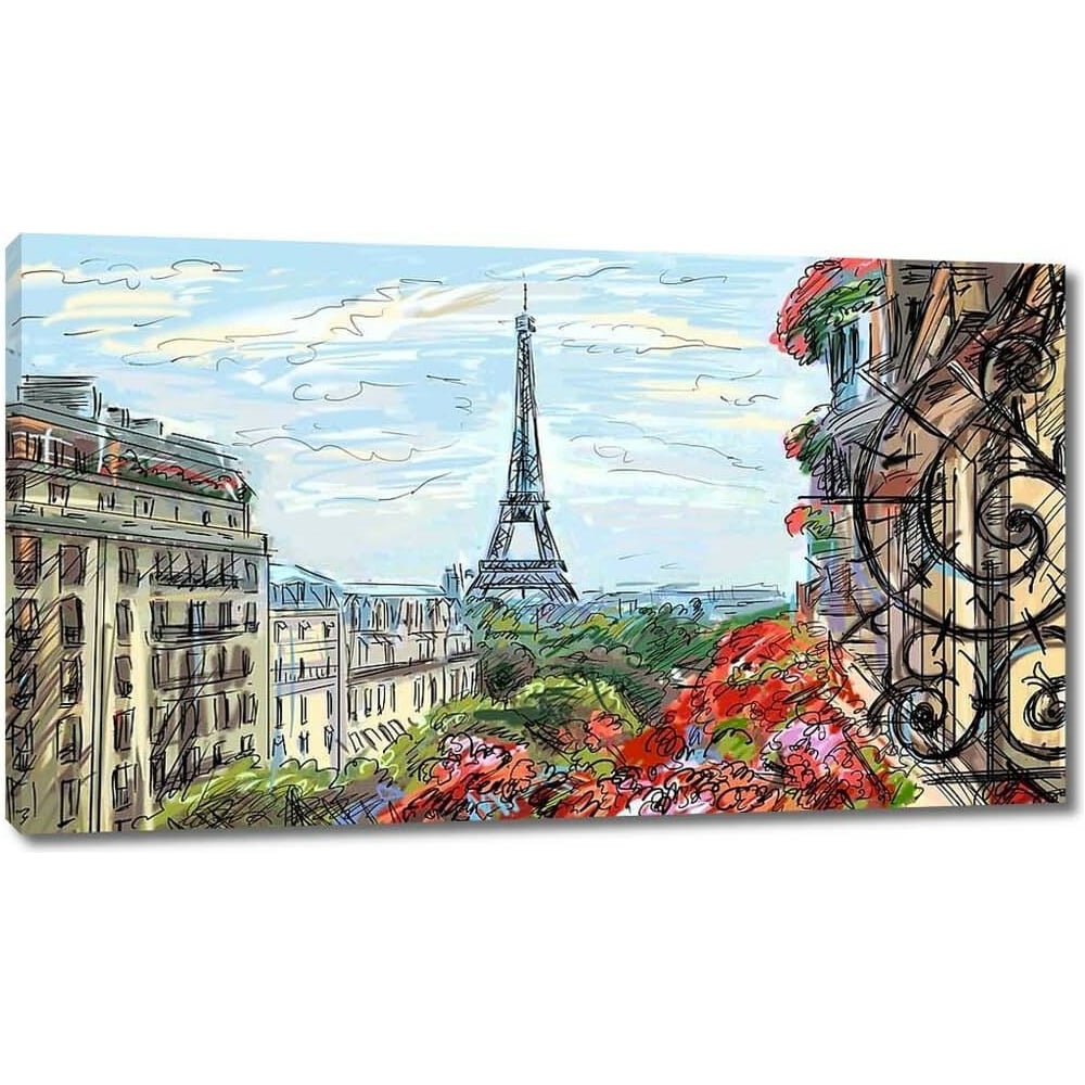 Изображение товара Картина на холсте Париж с балконом в стиле реализм 115x65 см