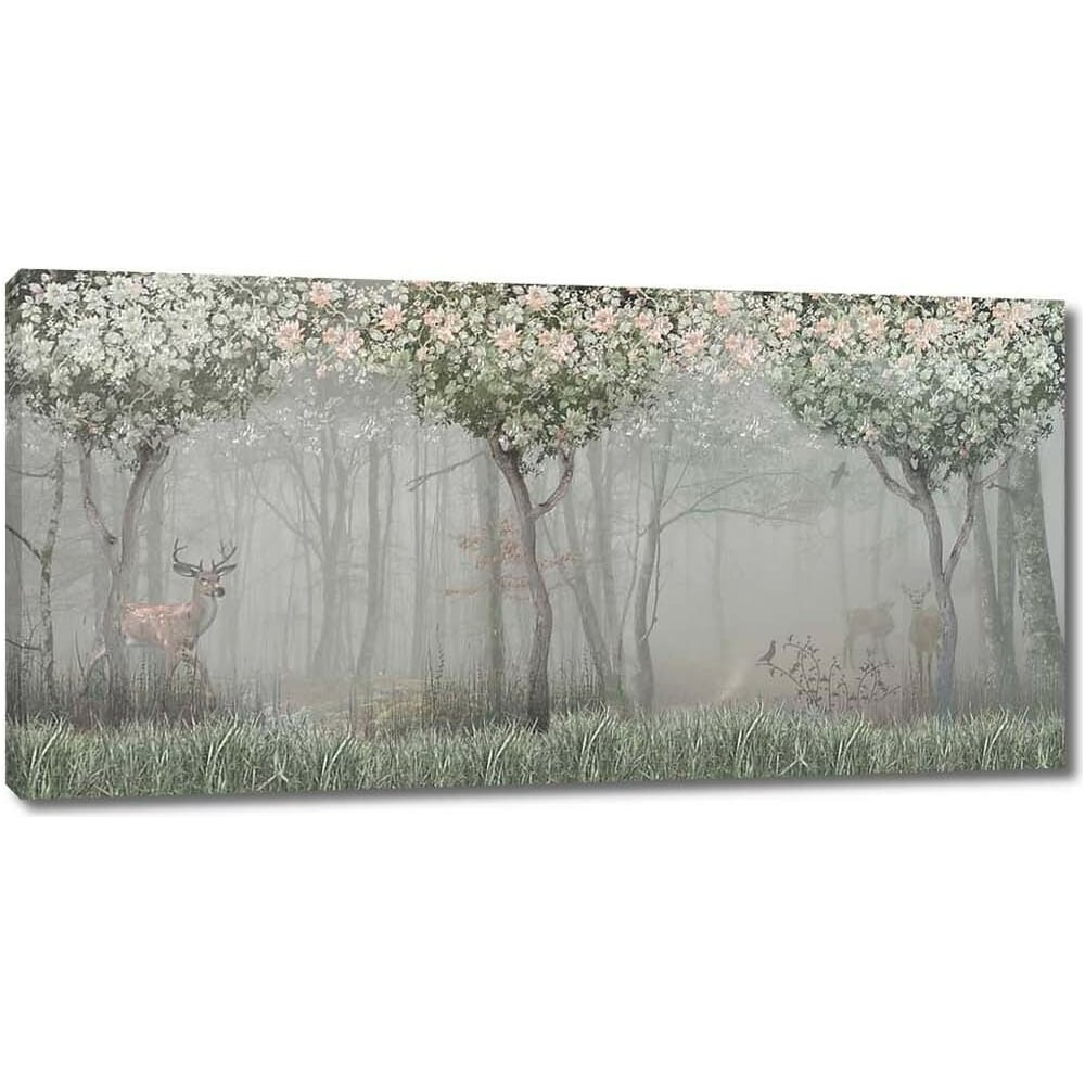 Изображение товара Картина Первое ателье Темный и туманный лес с животными 80x40 см на холсте