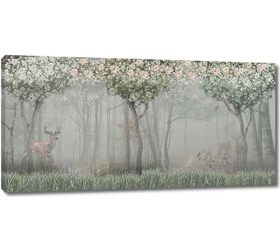 Изображение товара Картина Первое ателье "Темный и туманный лес с животными" 80x40 ШxВ ps28736-4