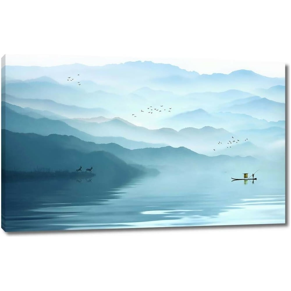 Изображение товара Картина на холсте Там за туманами 96x60 см морская тематика для интерьера