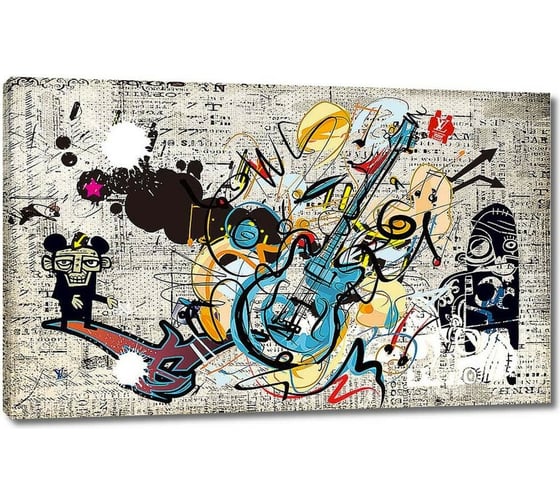 Изображение товара Картина Первое ателье "Рисованная гитара" 60x38 ШxВ ps95049-3