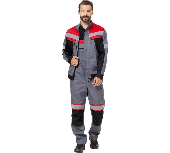 Изображение товара Костюм Эксперт Спецодежда Памир 2, серый/черный/красный, р. 60-62, рост 182-188 6446000053549