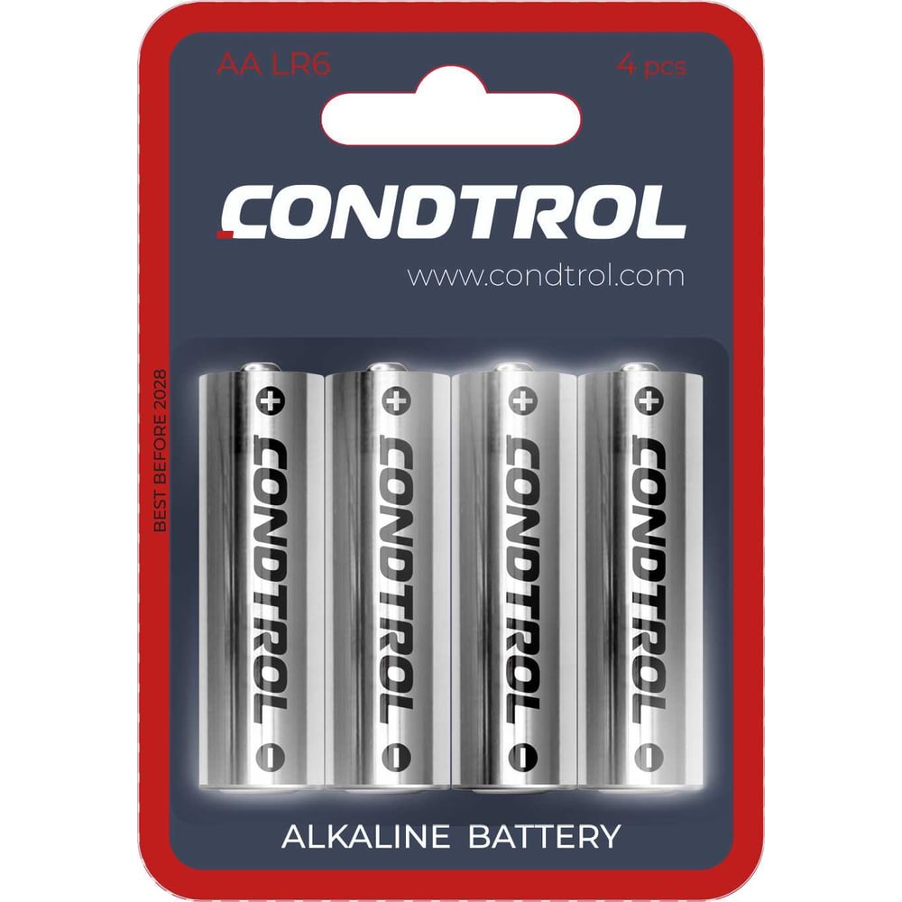 Изображение товара Щелочные батареи Condtrol AA LR6 4 шт - долговечное питание для бытовых устройств