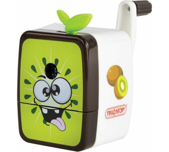 Изображение товара Механическая точилка Пифагор Киви корпус белый/салатовый 270428