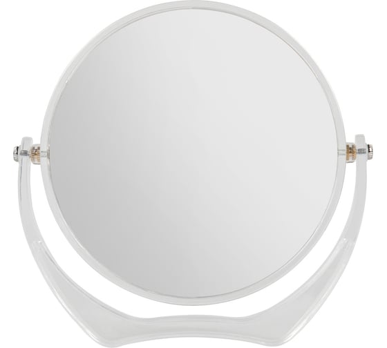 Изображение товара Настольное зеркало BRABIX круглое, диаметр 17 см, двустороннее, с увеличением, прозрачная рамка 607424