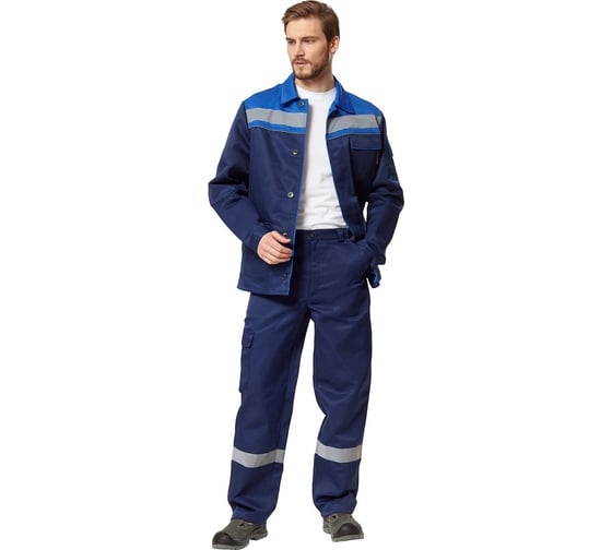 Изображение товара Костюм Эксперт Спецодежда Практик 1, темно-синий/василек, р. 56-58, рост 182-188 6446000053242