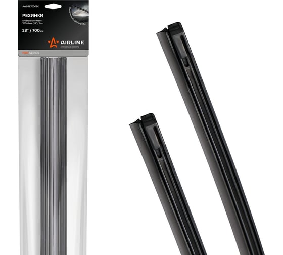 Изображение товара Резинки стеклоочистителя в пакете с навершием PRO 2 шт, 700x8 мм, 28" Airline AWBRE70008K