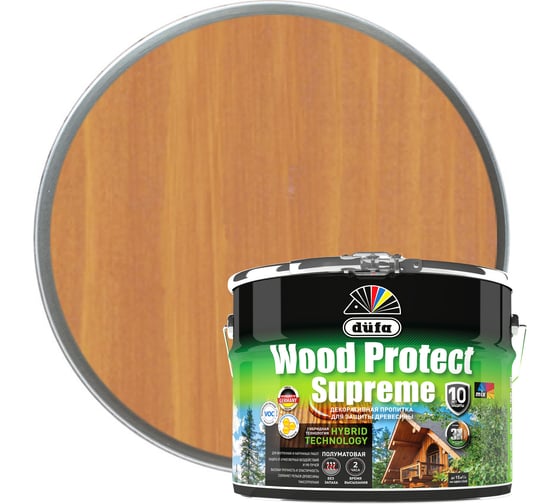 Изображение товара Пропитка Dufa WOOD PROTECT Supreme, сибирская лиственница 9 л МП00-008529