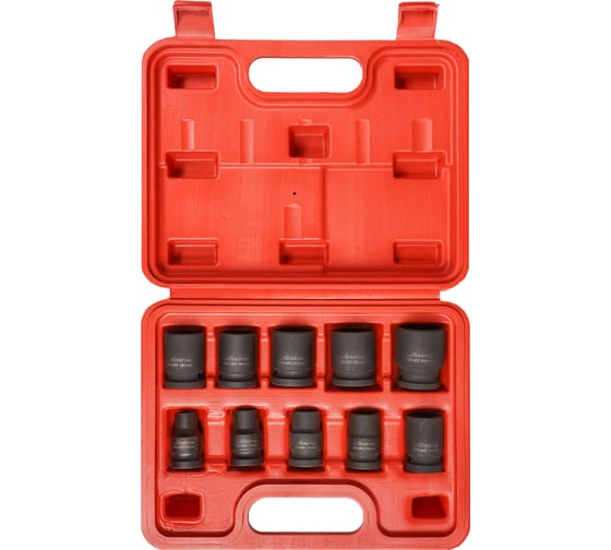 Изображение товара Набор головок ударных 10 шт, 10-24 мм, 38 мм, 1/2", пластиковый кейс Airline ATAS047