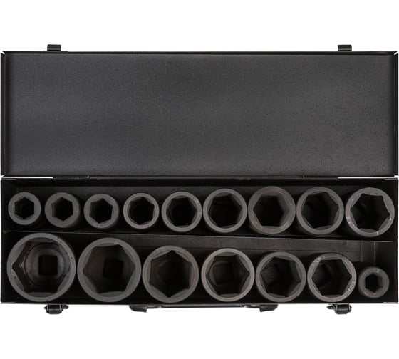 Изображение товара Набор головок ударных 16 шт, 17-50 мм, 90 мм, 3/4", металлический кейс Airline ATAS045