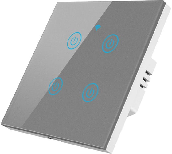 Изображение товара Сенсорный четырехкнопочный умный выключатель Roximo серый SWSEN01-4S