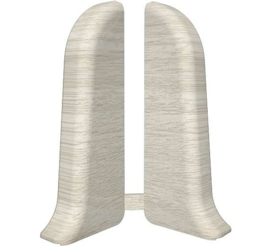 Изображение товара Торцевые заглушки для плинтуса IDEAL Классик 55 мм, 252 ясень белый К-П55-Тп-Ф1 252 ЯСН БЕЛ