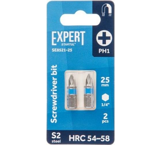 Изображение товара Бита магнитная для шуруповерта Expert PH1х25 мм, 2 шт STARTUL SE8521-25