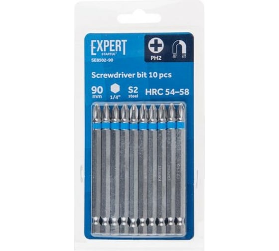 Изображение товара Бита магнитная для шуруповерта Expert PH2х90 мм, 10 шт STARTUL SE8502-90