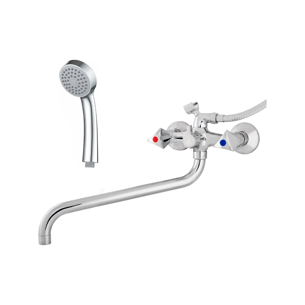 Изображение товара Смеситель для ванны Melodia della vita Dinatro Rus MDV40141R длинный излив люкс керамика