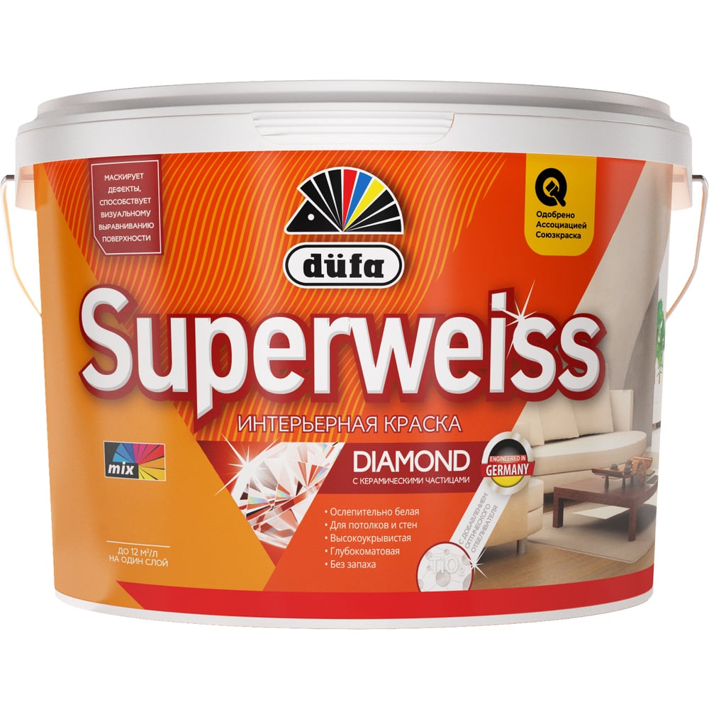 Изображение товара ВД краска Dufa SUPERWEISS RD4 2,5 л Н0000000395