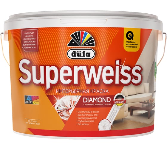 Изображение товара ВД краска Dufa SUPERWEISS RD4 2,5 л Н0000000395