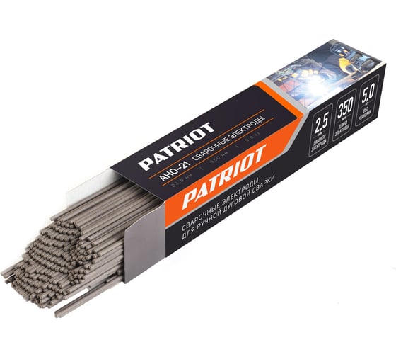 Изображение товара Электроды сварочные АНО-21 2.5 мм, 350 мм, 5 кг Patriot 605012230