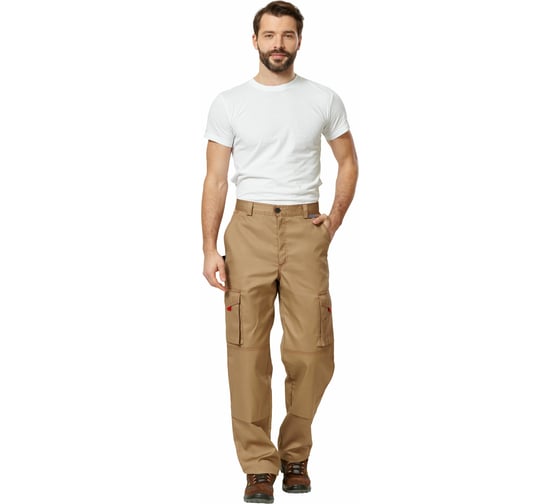 Изображение товара Брюки Эксперт Спецодежда Рольф 1 бежевые, р. 56-58, рост 182-188 6446000048095