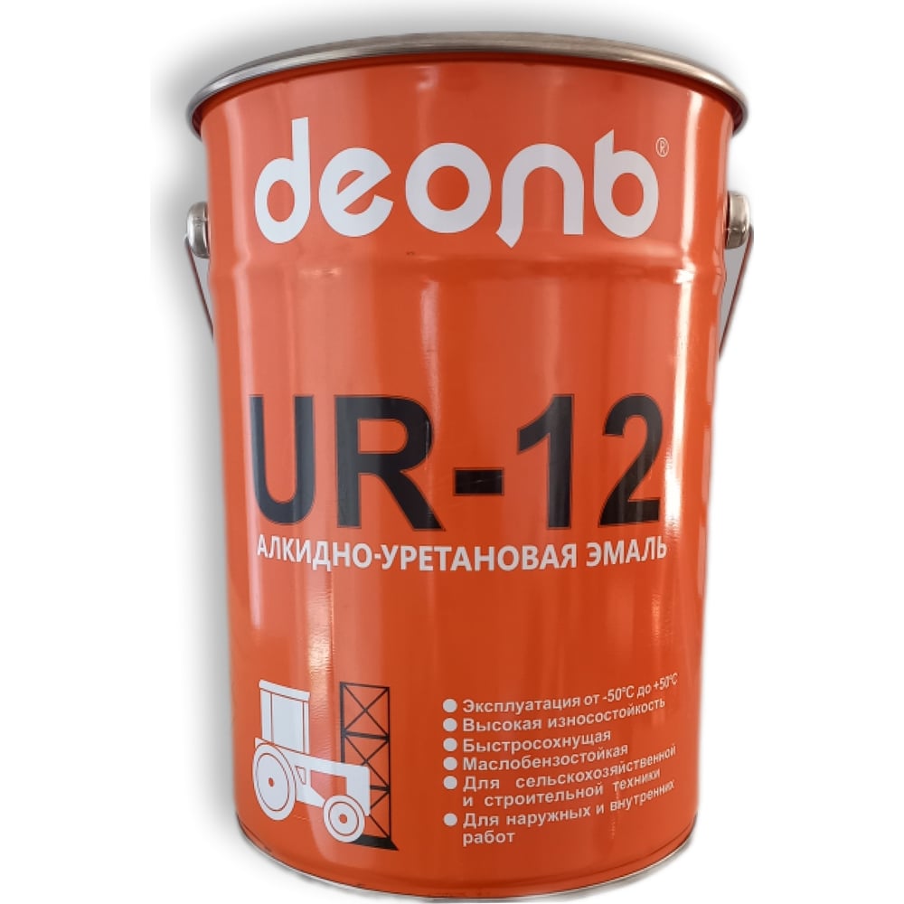 Изображение товара Быстросохнущая автоспецэмаль Деоль UR-12 красная глянцевая 5л