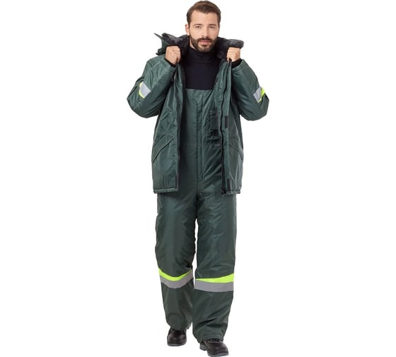Изображение товара Костюм Эксперт Спецодежда Комфорт, темно-зелёный/неоновый, р. 68-70, рост 170-176 6446000061148