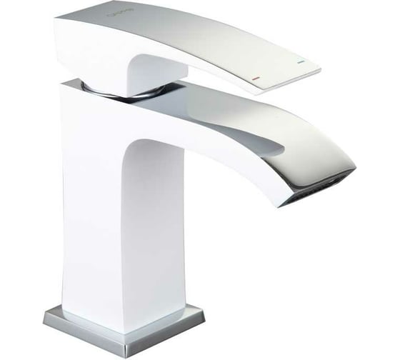 Изображение товара Смеситель для умывальника Gappo G1007-8 литой, п/гайку, белый/хром, картридж 35 537386