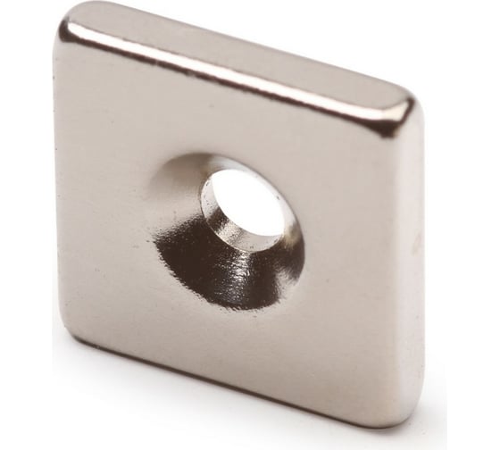 Изображение товара Неодимовый магнит Forceberg прямоугольник 15x15x3 мм с зенковкой 3.5/7 мм, 2 шт. 9-1302010-002