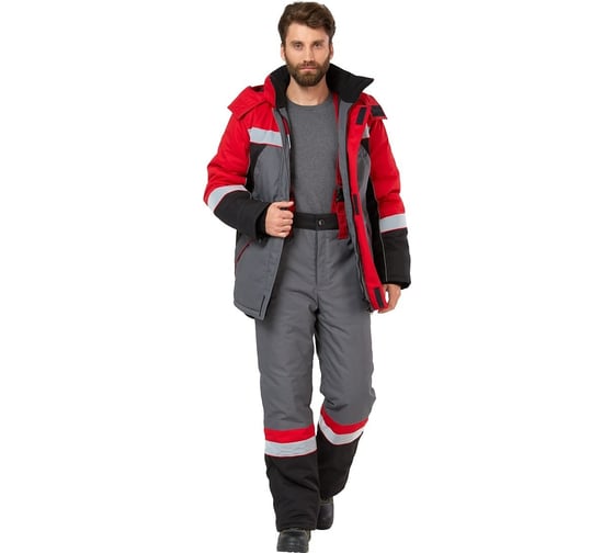 Изображение товара Костюм Эксперт Спецодежда Памир, серый/черный/красный, р. 60-62, рост 170-176 6446000046787