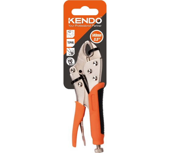 Изображение товара Зажимные клещи KENDO с нескользящей ручкой 140 мм/5-1/2" 11601