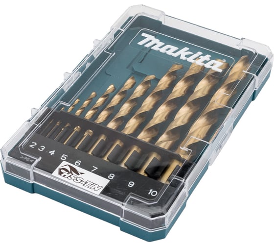 Изображение товара Набор сверл по металлу HSS-TiN Economy 10 шт.,1-10 мм Makita D-72849
