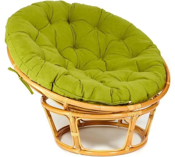 Изображение товара Кресло Tetchair PAPASAN 23/01 W Honey с подушкой, флок, мед/олива 23 13740