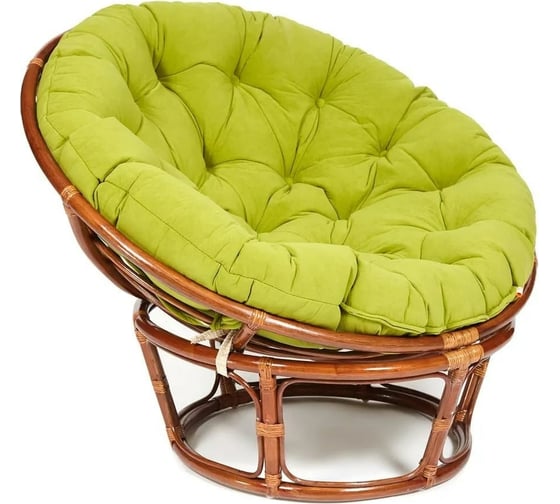 Изображение товара Кресло Tetchair PAPASAN 23/01 W Pecan с подушкой, флок, орех/олива 23 13741