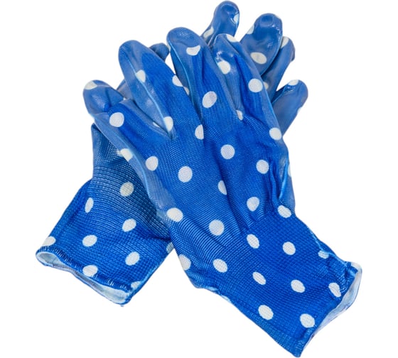 Изображение товара Садовые перчатки СПЕЦ Garden Flowers полиэстер, с прозрачным нитриловым покрытием, р. S/7 GF-PN-06S