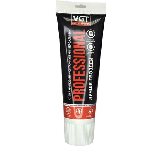 Изображение товара Акриловый монтажный клей VGT универсальный белый 0,3 кг 11607685