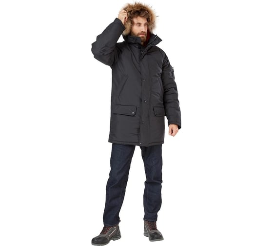 Изображение товара Удлиненная куртка Эксперт Спецодежда Аляска, черная, р. 64-66, рост 170-176 6446000040334