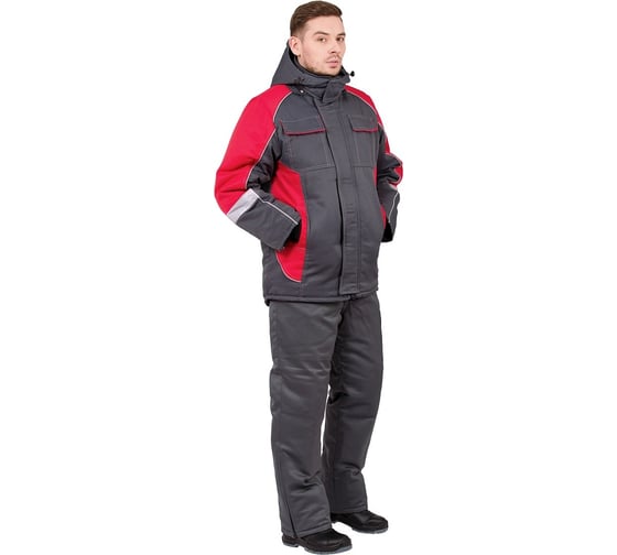 Изображение товара Куртка Эксперт Спецодежда Страйк, серый/красный, зимняя, р. 52-54, рост 170-176 6446000033619