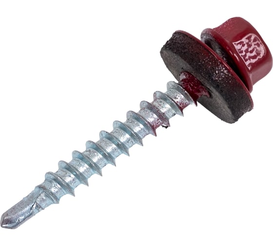 Изображение товара Кровельный саморез STARFIX 4,8x35 мм, цинк, шайба с прокладкой, PT1, RAL 3011, 200 шт. SMC2-48702-200