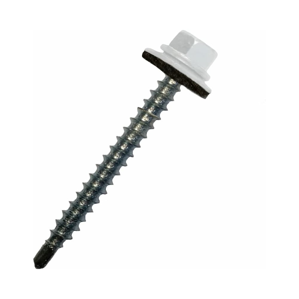 Изображение товара Кровельный саморез STARFIX 4,8x19 мм, цинк, шайба с прокладкой, PT3, RAL 9003, 7000 шт. SM-43395-7000