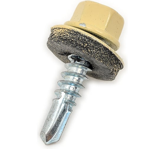 Изображение товара Кровельный саморез STARFIX 4,8x19 мм, цинк, шайба с прокладкой, PT3, RAL 1014, 250 шт. SMC2-106229-250