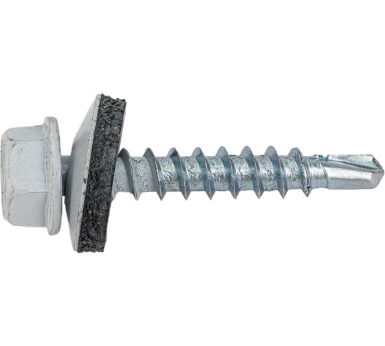 Изображение товара Кровельный саморез STARFIX 4,8x29 мм, цинк, шайба с прокладкой, PT1, RAL 9003, 200 шт. SMC2-27997-200