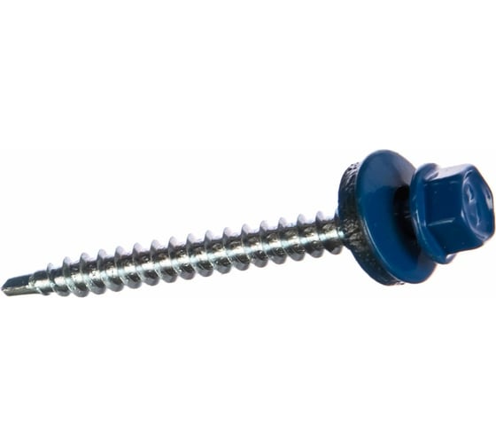 Изображение товара Кровельный саморез STARFIX 4,8x29 мм, цинк, шайба с прокладкой, PT1, RAL 5005, 5 кг SMV1-51576-5