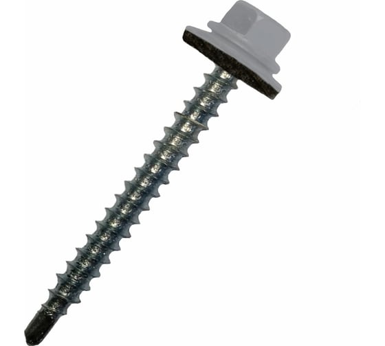 Изображение товара Кровельный саморез STARFIX 4,8x19 мм, цинк, шайба с прокладкой, PT3, RAL 7004, 250 шт. SMC2-57487-250