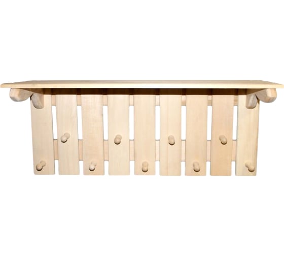 Изображение товара Полка-вешалка Бацькина баня Классик 9 крючков 30239