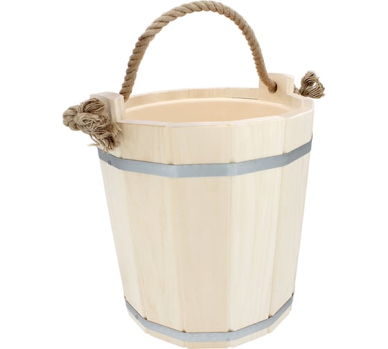 Изображение товара Бондарное ведро с пластиковой вставкой Бацькина баня 18 л 30007